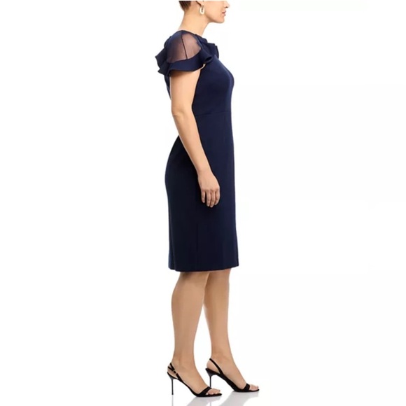 Eliza J Ruffle Sleeve Cocktail Dress (Navy), NWT, size 2 - Picture 4 of 6